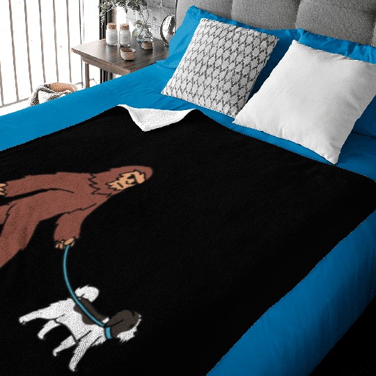Bigfoot Sasquatch Walking Havanese Baby Blankets