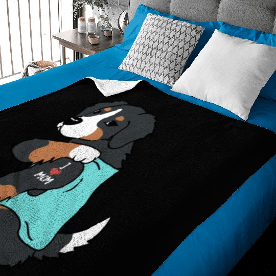I Love Mom Tattoo Bernese Mountain Dog Baby Blankets