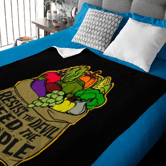 Resist the Devil Feed the People Baby Blankets
