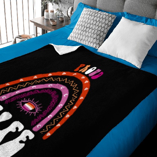 Lesbian Rainbow Proud Wife Lesbian Baby Blankets