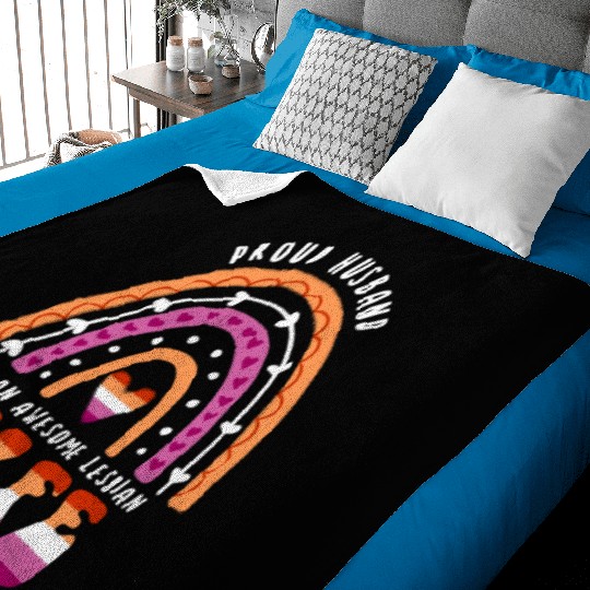 Proud Husband Awesome Lesbian Wife Baby Blankets