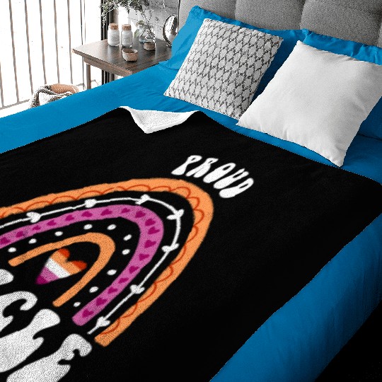 Proud Uncle Lesbian Pride Rainbow Baby Blankets