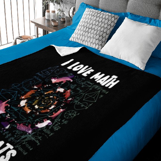 Math Kitty Cat I Love Math And Cats Mathematics Baby Blankets