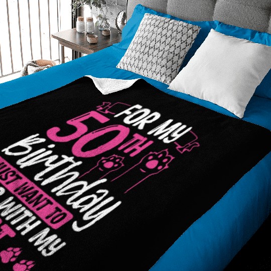 50 Year Old Cat Mom my Cat Dad Kitty 50th Birthday Baby Blankets
