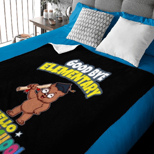 Good Bye Elementary Hello Middle School Graduation Baby Blankets