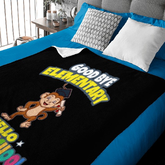 Good Bye Elementary Hello Middle School Graduation Baby Blankets