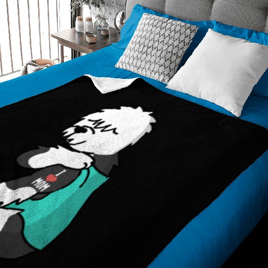 I Love Mom Tattoo Old English Sheepdog Baby Blankets