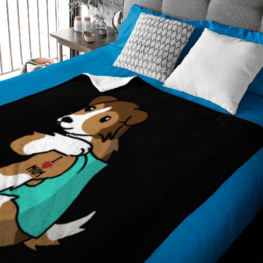 I Love Mom Tattoo Shetland Sheepdog Baby Blankets