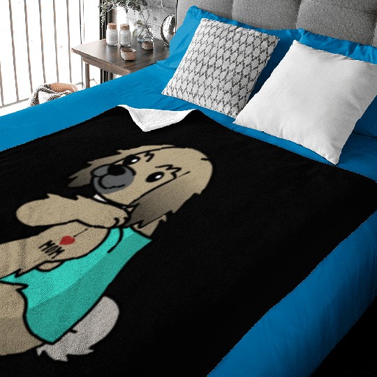 I Love Mom Tattoo Pekingese Baby Blankets