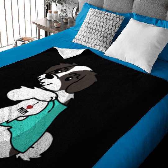 I Love Mom Tattoo Havanese Baby Blankets