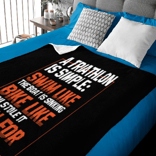 Triathlon Running Swim Bike Athelete Apparel Baby Blankets