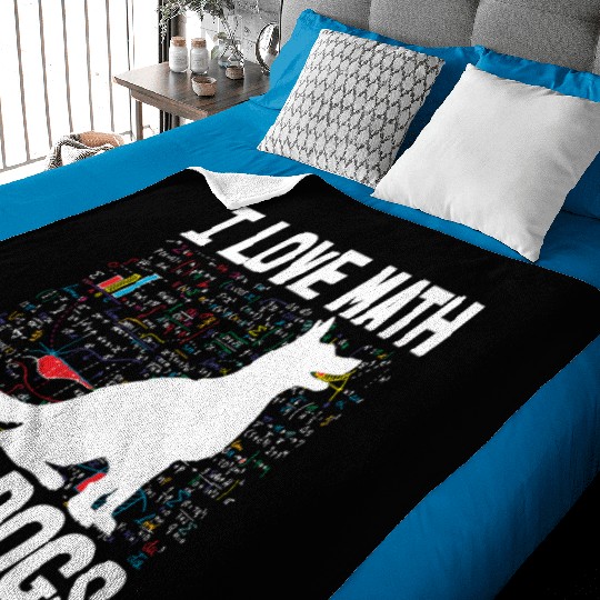 I Love Math & Dogs Baby Blankets