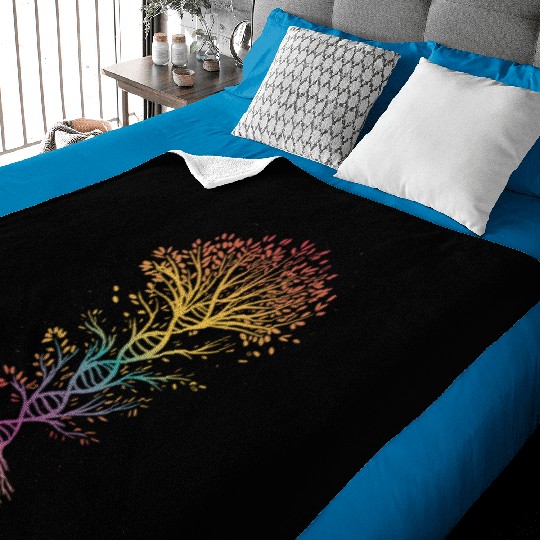 DNA Tree of Life Genetics Colorful Science Baby Blankets