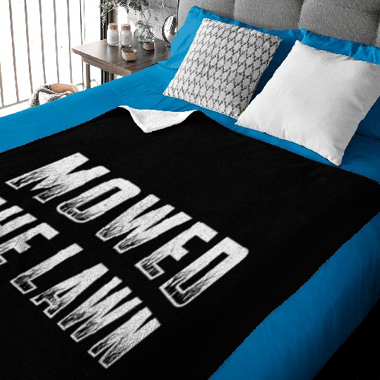 Lawn Mower Mowed The Lawn Gardening Lawn Mowing Baby Blankets