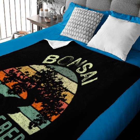 Bonsai Whisperer Retro Sunset Funny Japanese Minia Baby Blankets