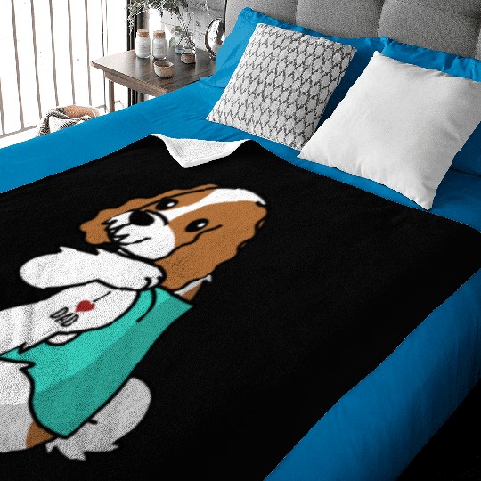 I Love Dad Cavalier King Charles Spaniel Baby Blankets