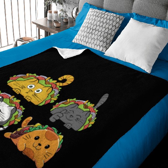 Cute Taco Cats Mexican Taco Lover Baby Blankets