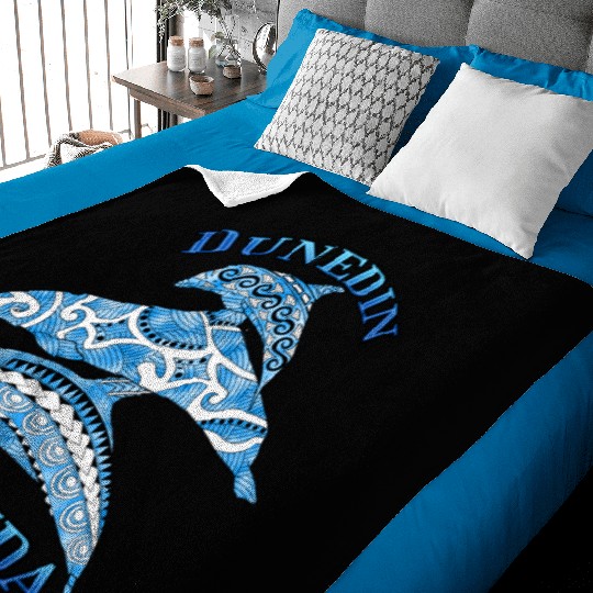 Dunedin Florida Vacation Tribal Dolphins Baby Blankets