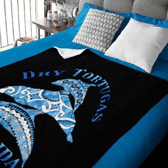 Dry Tortugas Florida Vacation Tribal Dolphins Baby Blankets