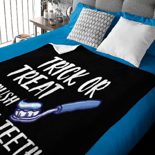 Trick or treat brush your teeth Baby Blankets