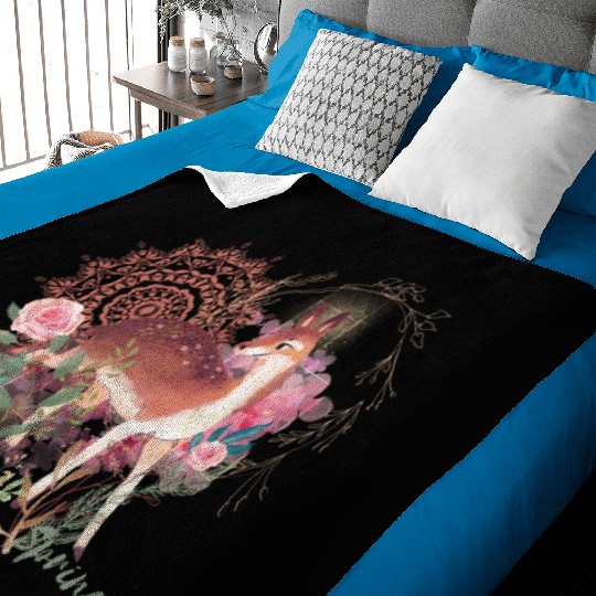 Sweet Deer In Wild Spring - 8 Baby Blankets