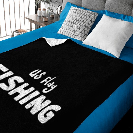US Flag Fishing - Fishing Baby Blankets