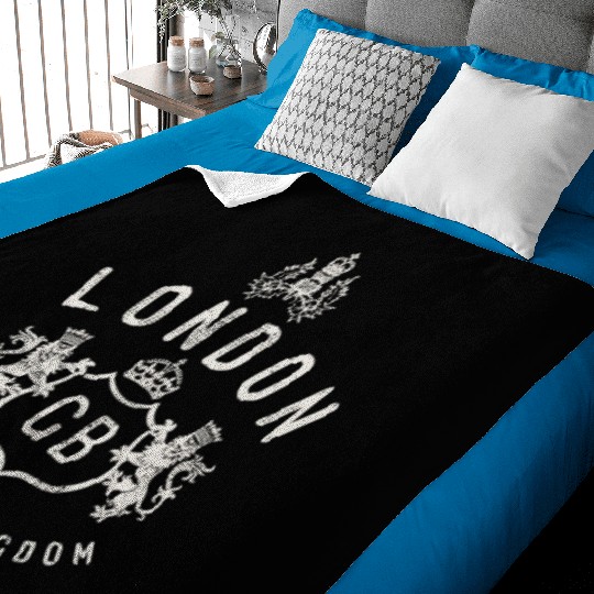 London Great Britain Vintage Crown Baby Blankets