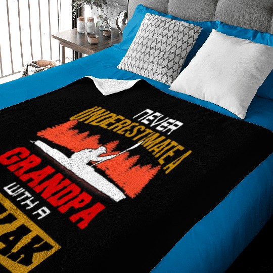 Never Underestimate a grandpa with a kayak Baby Blankets