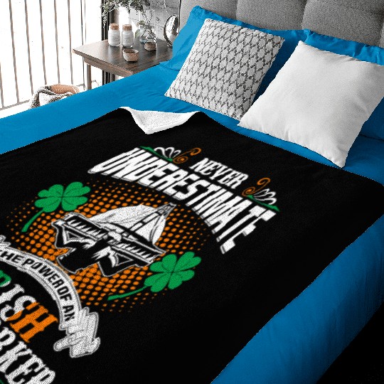 Never Underestimate Power Of An Irish Ironworker Baby Blankets