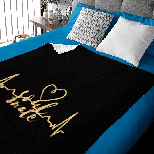 Soulmate Valentinsday heartbeat Baby Blankets