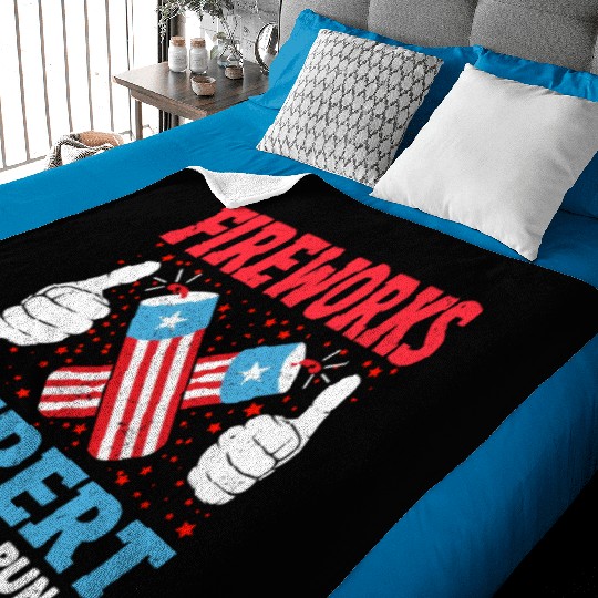 Fireworks Expert I Run You Run Funny 4th Of July Baby Blankets