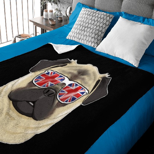 Pug UK Sunglasses I English Flag I Union Jack Baby Blankets