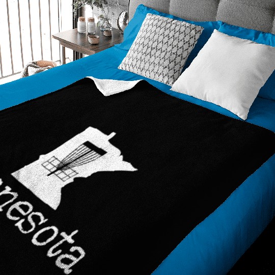 State of Minnesota Disc Golf Baby Blankets Golfer Golfing