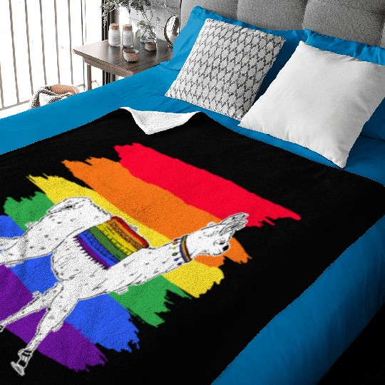 LGBTQ Llama Alpaca Women Gay Lesbian Llama Baby Blankets