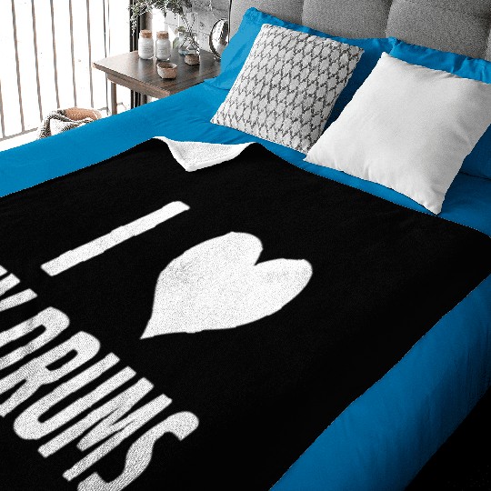 I Love My Drums Funny Drummer Baby Blankets for Drumming