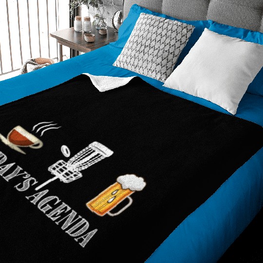 Today's Agenda Coffee Disc Golf Beer Funny Gift Baby Blankets