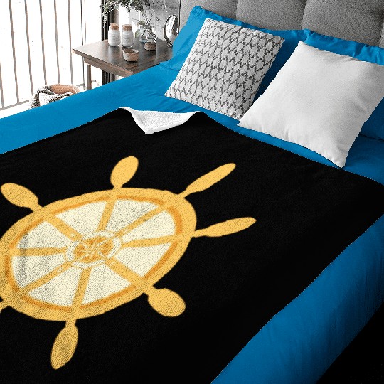 Ship's Wheel, nautical star & cardinal points Baby Blankets