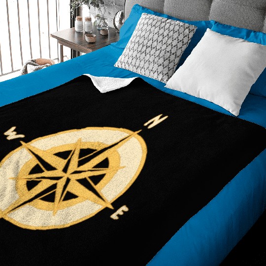 Nautical Compass star / rose, cardinal directions Baby Blankets