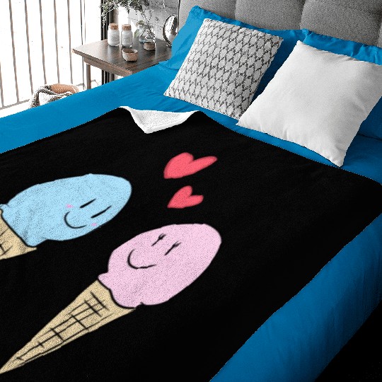 love eat ice cream valentines day sweet Baby Blankets