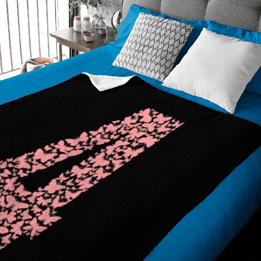 Kids Butterflies Number Four 4 Year Old Birthday Baby Blankets