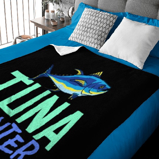 Red Tuna Fish Bluefin Fishing Salad Baby Blankets