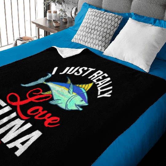 Red Tuna Fish Bluefin Fishing Salad Baby Blankets