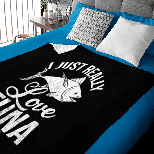 Red Tuna Fish Bluefin Fishing Salad Baby Blankets