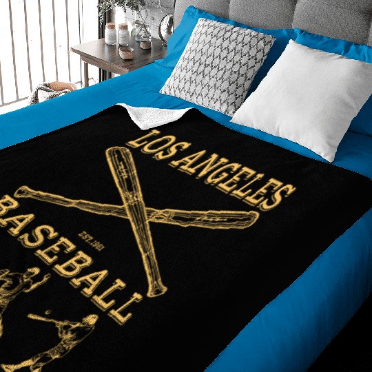 Vintage Los Angeles Baseball est 1961 Baby Blankets