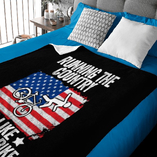 Running The Country Is Like Riding A Bike Baby Blankets