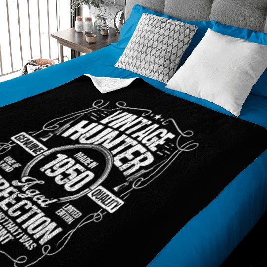 1950 Hunting for Boar Hunter Dog 1950 Year Born Baby Blankets