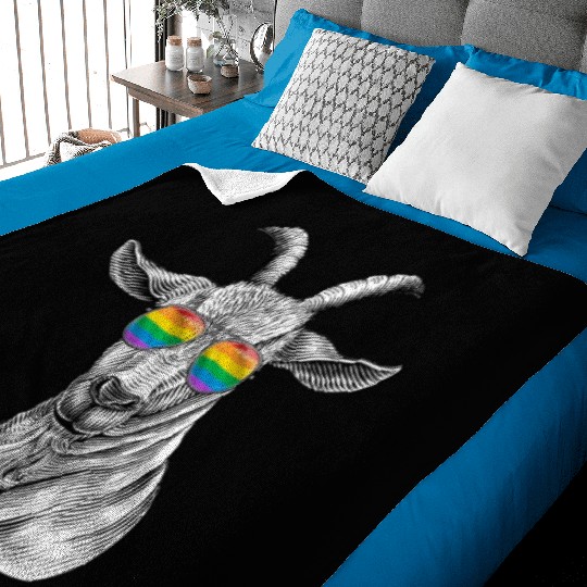 Funny Goat LGBT Rainbow Flag Gay Pride Baby Blankets