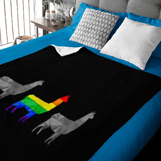 Llama Alpaca LGBTQ Gay Pride Rainbow Flag Baby Blankets