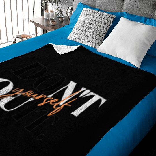 Black Orange Simple Typography Baby Blankets