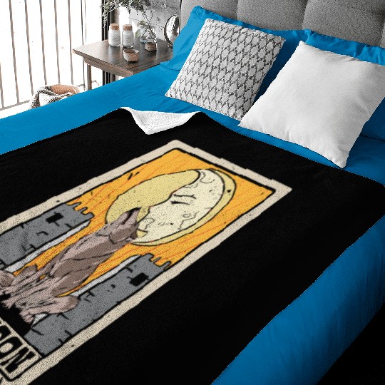 The Moon Tarot Card Shaman Fortune Telling Baby Blankets